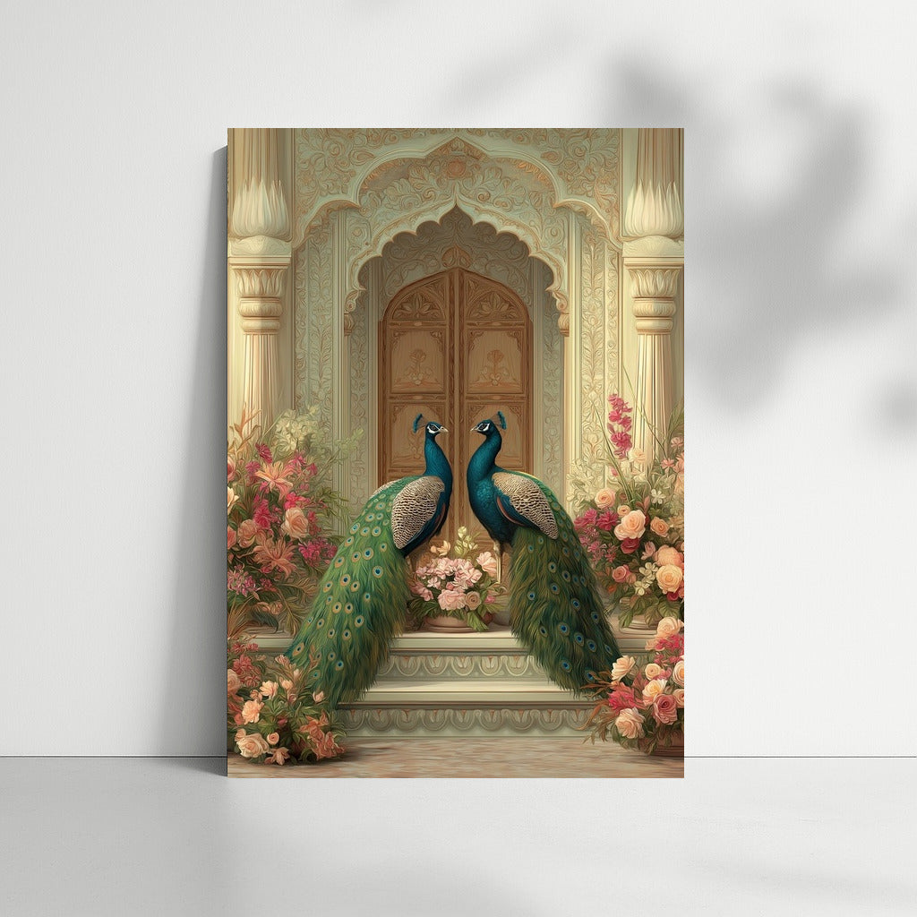 Symphony of Flowers: Elegant Peacocks in the Interior