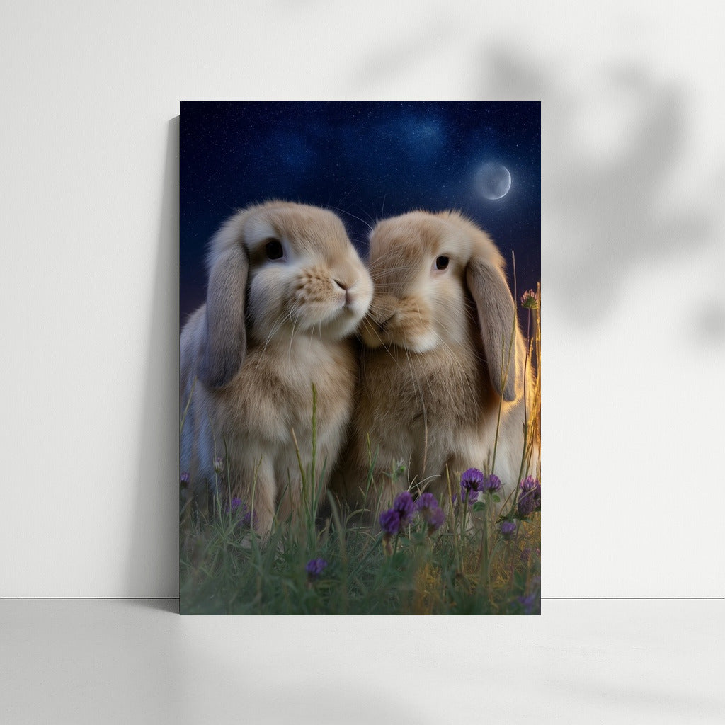 Starry Night of the Rabbits: Comfort and Tenderness Under the Sky