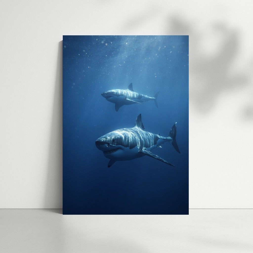 Graceful White Shark: Ocean Freshness for Your Interior