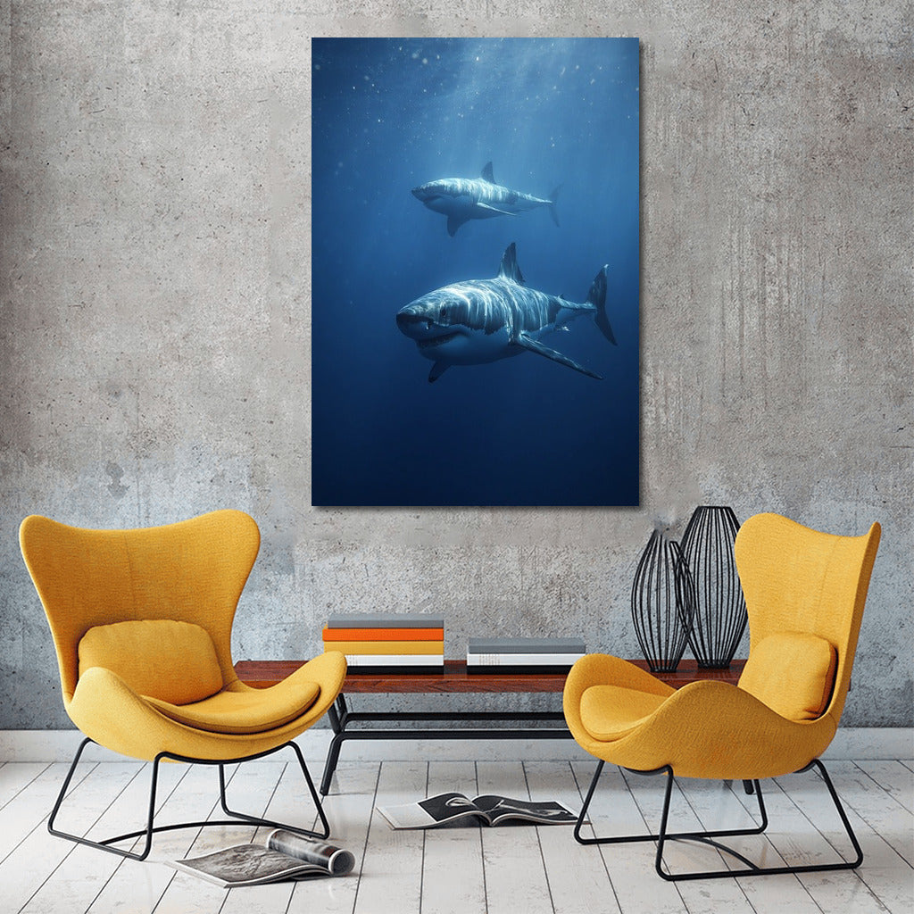 Graceful White Shark: Ocean Freshness for Your Interior