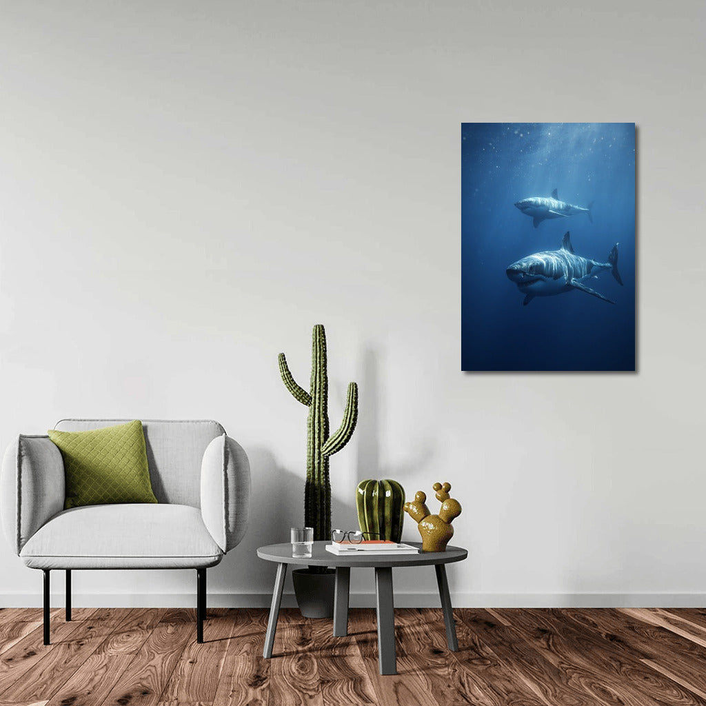 Graceful White Shark: Ocean Freshness for Your Interior