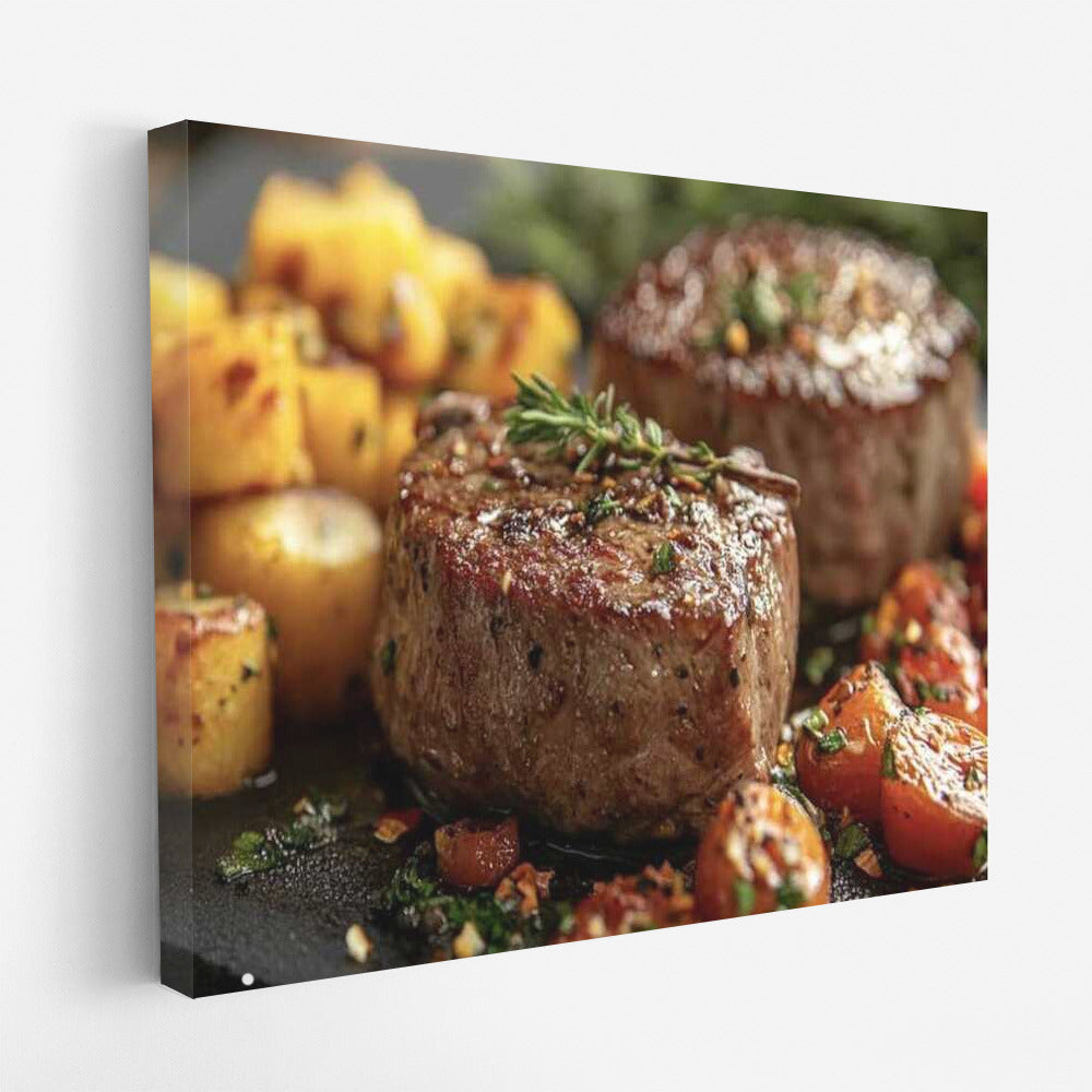 Meat Temptation: Juicy Steak with Potatoes and Tomatoes