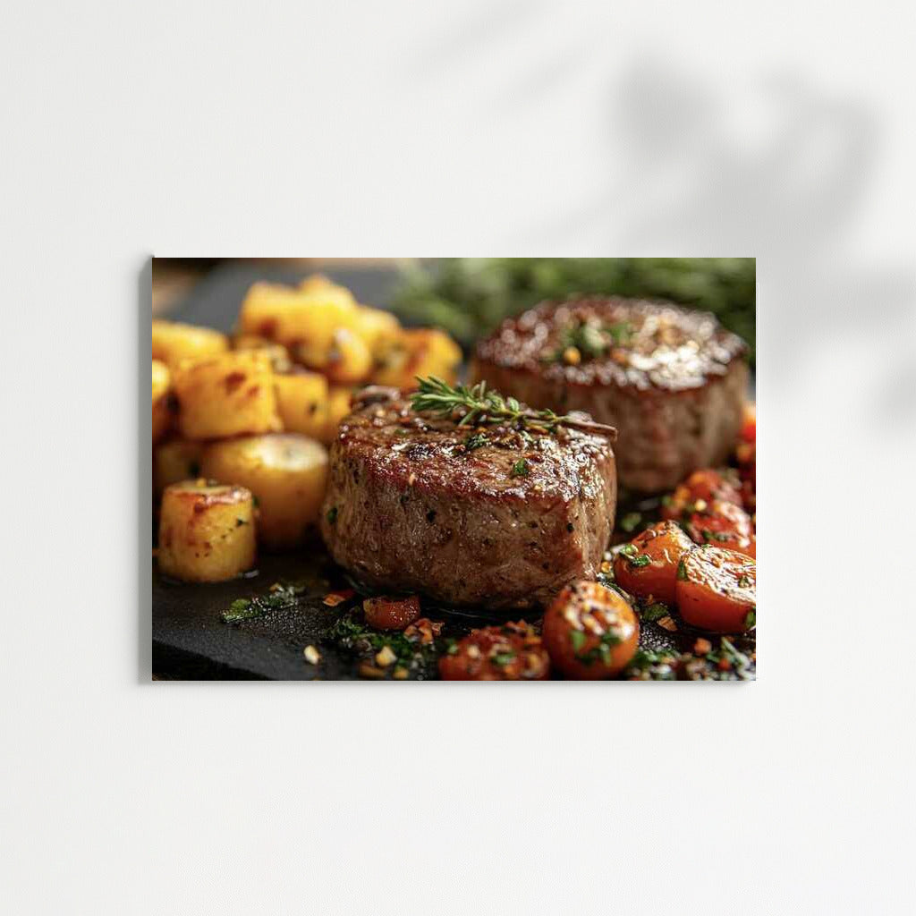 Meat Temptation: Juicy Steak with Potatoes and Tomatoes