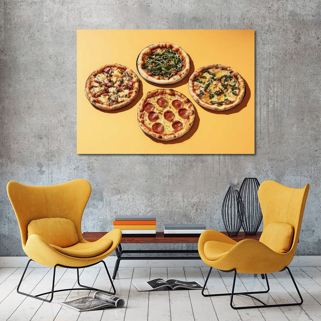 Quartet of Pizza Masters: Appetizing Accent for Interior