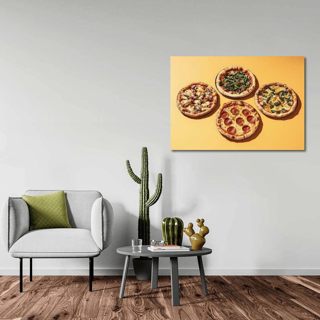 Quartet of Pizza Masters: Appetizing Accent for Interior