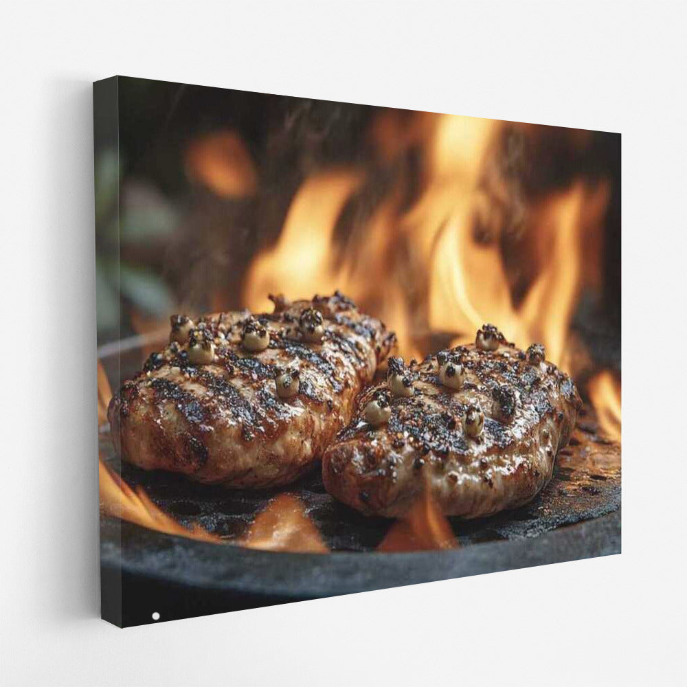 Grill Symphony: Juicy Steaks on the Wall