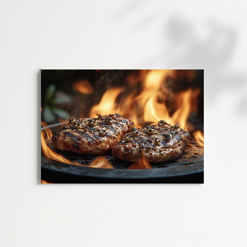Grill Symphony: Juicy Steaks on the Wall