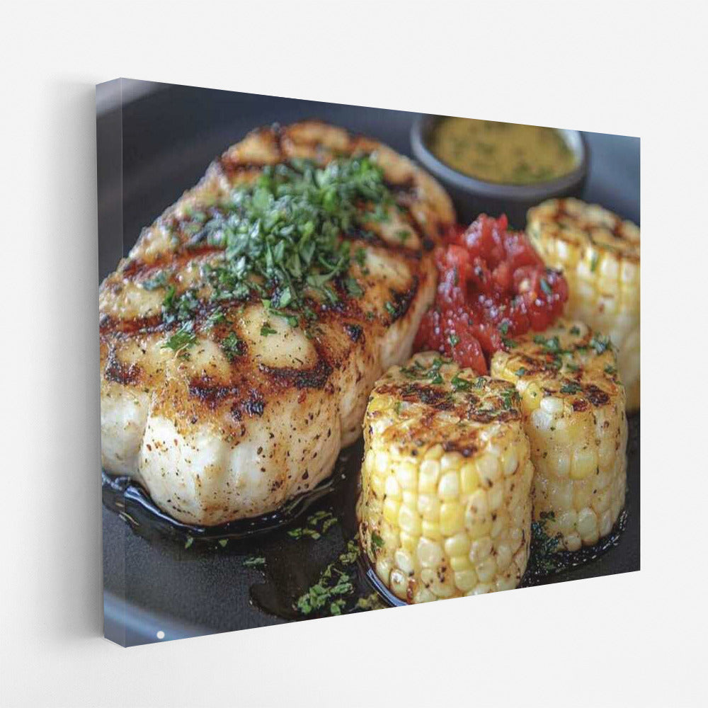 Gourmet Steak with Red Peppers and Juicy Corn