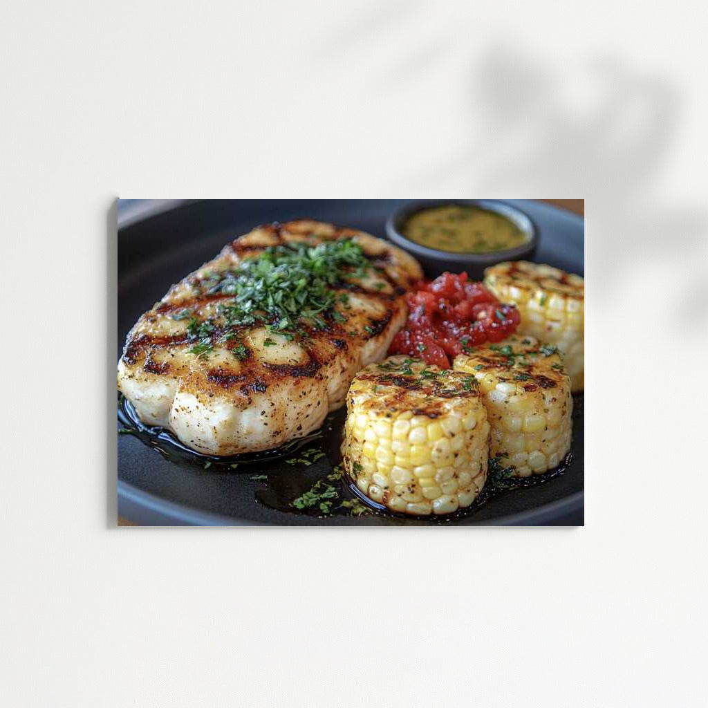 Gourmet Steak with Red Peppers and Juicy Corn