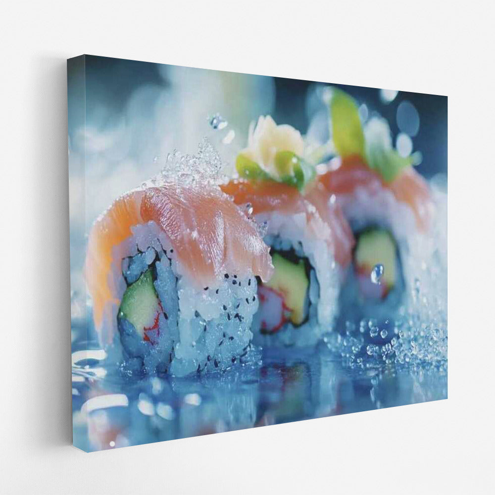 Juicy Salmon Sushi: Tasty Temptation on Your Wall