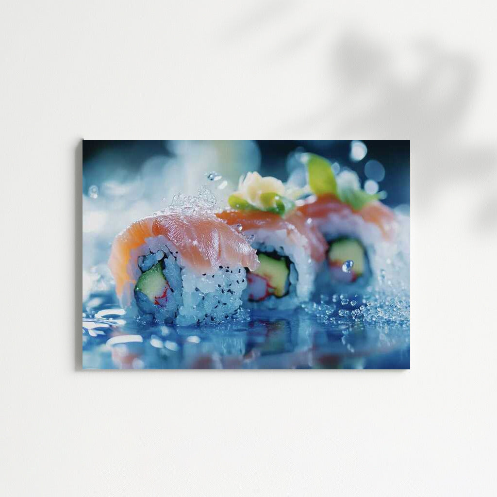 Juicy Salmon Sushi: Tasty Temptation on Your Wall