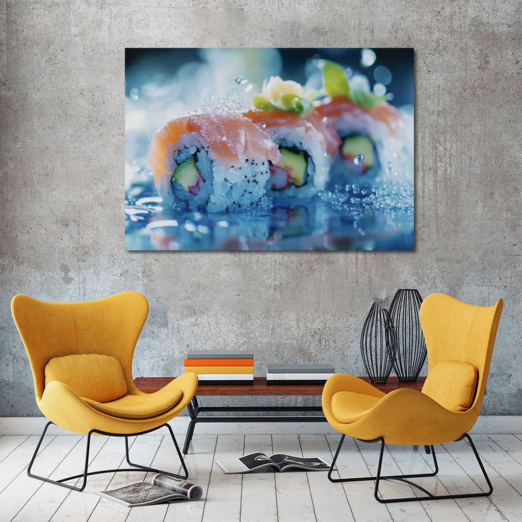 Juicy Salmon Sushi: Tasty Temptation on Your Wall