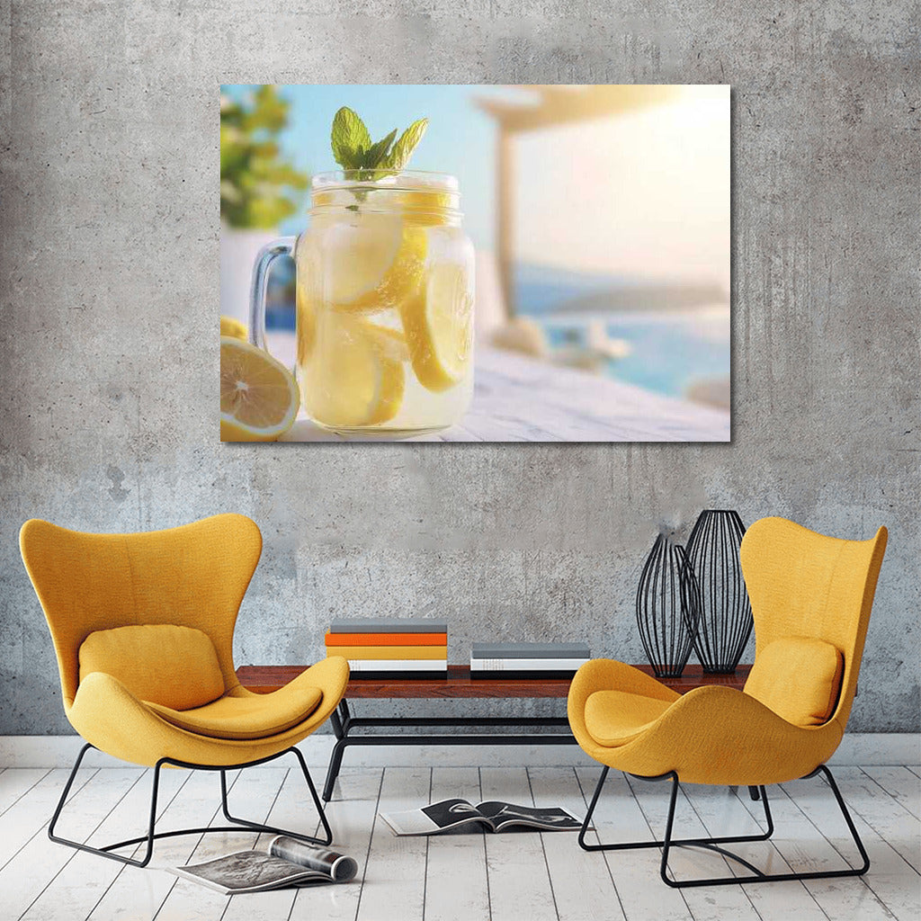 Lemonade Freshness: Bright Lemon Drink for Interior