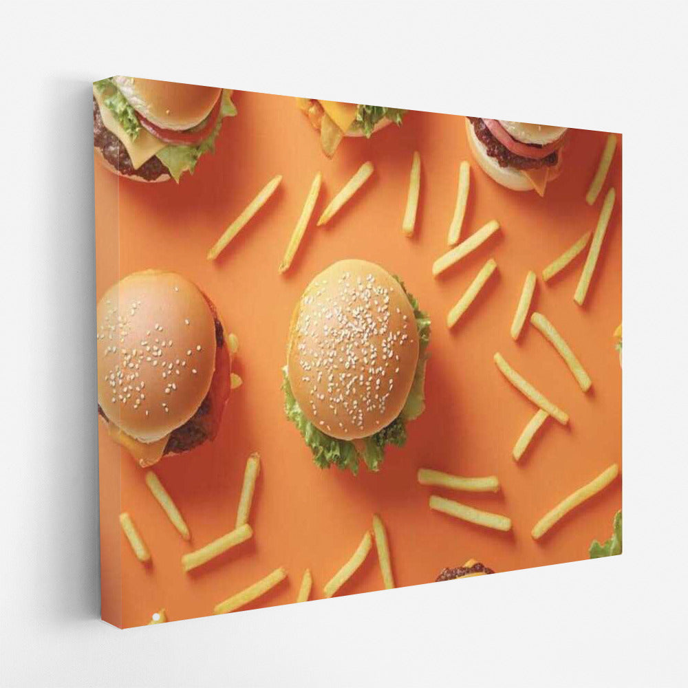 Burger Fireworks: Appetizing Duet with French Fries