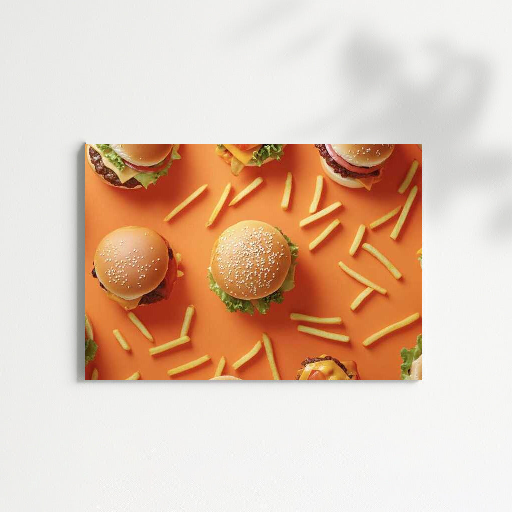 Burger Fireworks: Appetizing Duet with French Fries