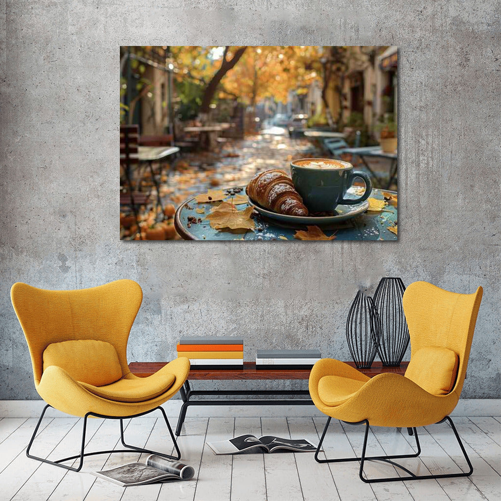 Morning Croissant and Cappuccino: Autumn Charm