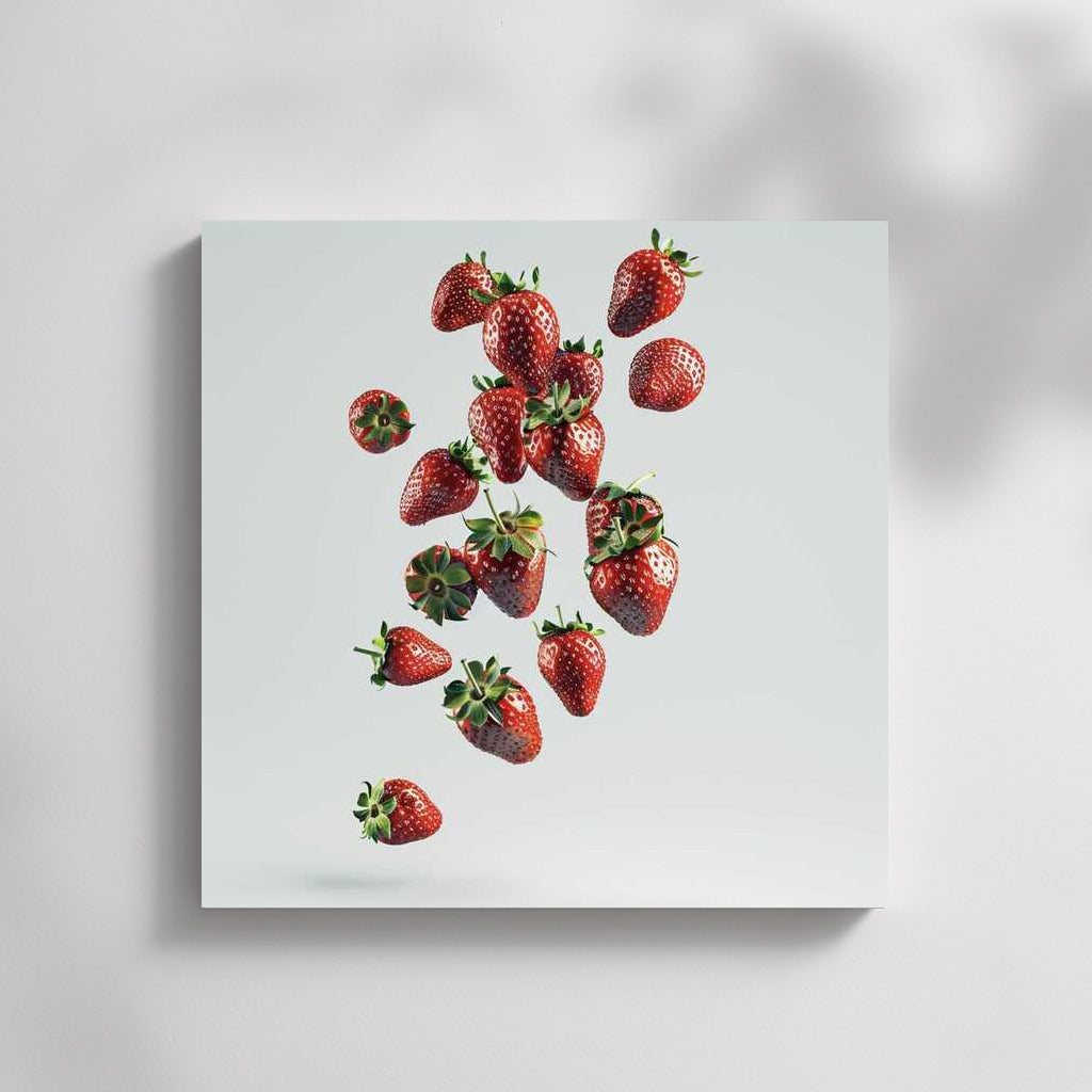 Floating Strawberries: Sweet Delight for the Eyes