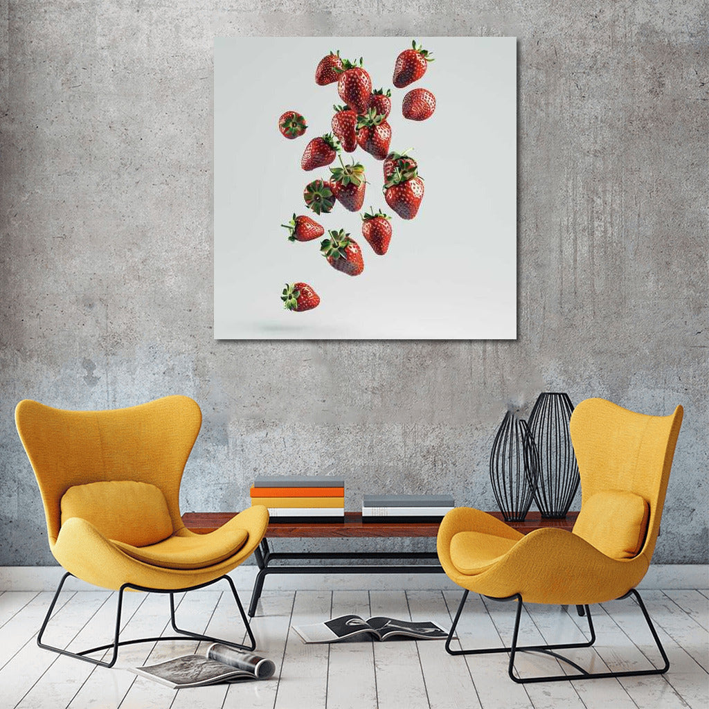 Floating Strawberries: Sweet Delight for the Eyes