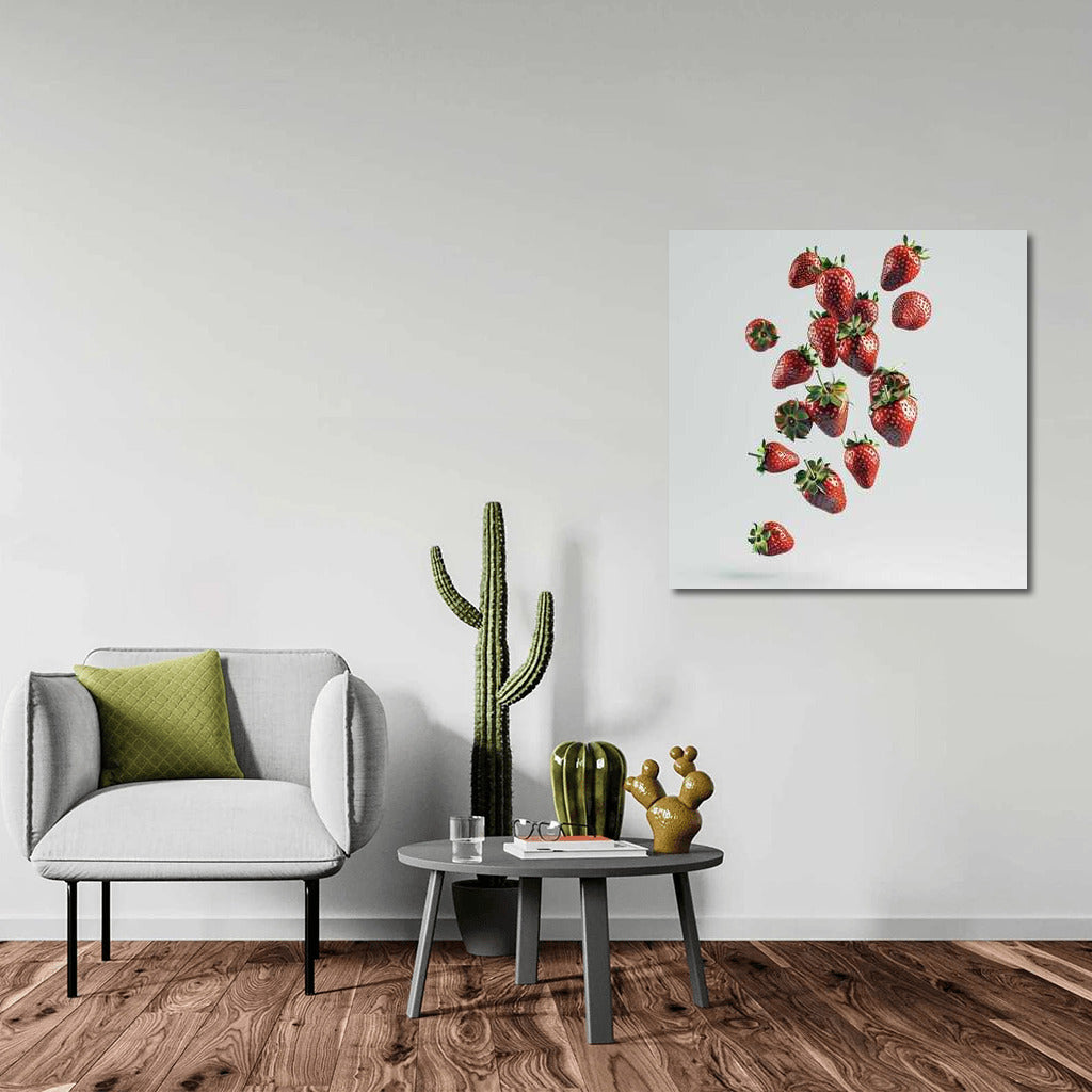 Floating Strawberries: Sweet Delight for the Eyes