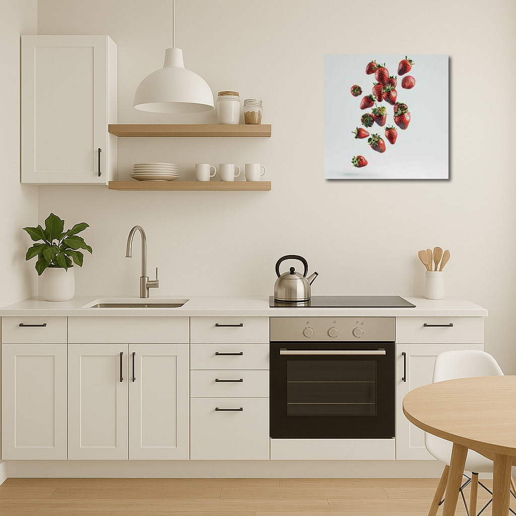 Floating Strawberries: Sweet Delight for the Eyes