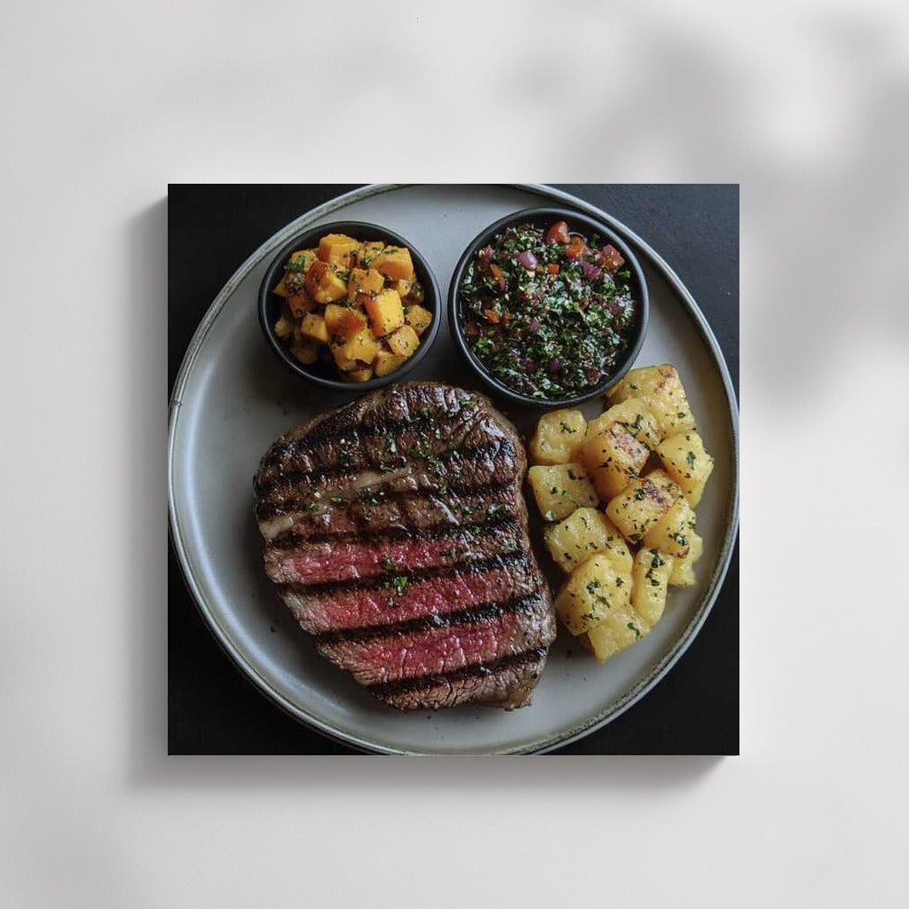 Gourmet Steak with Pineapple and Tabbouleh