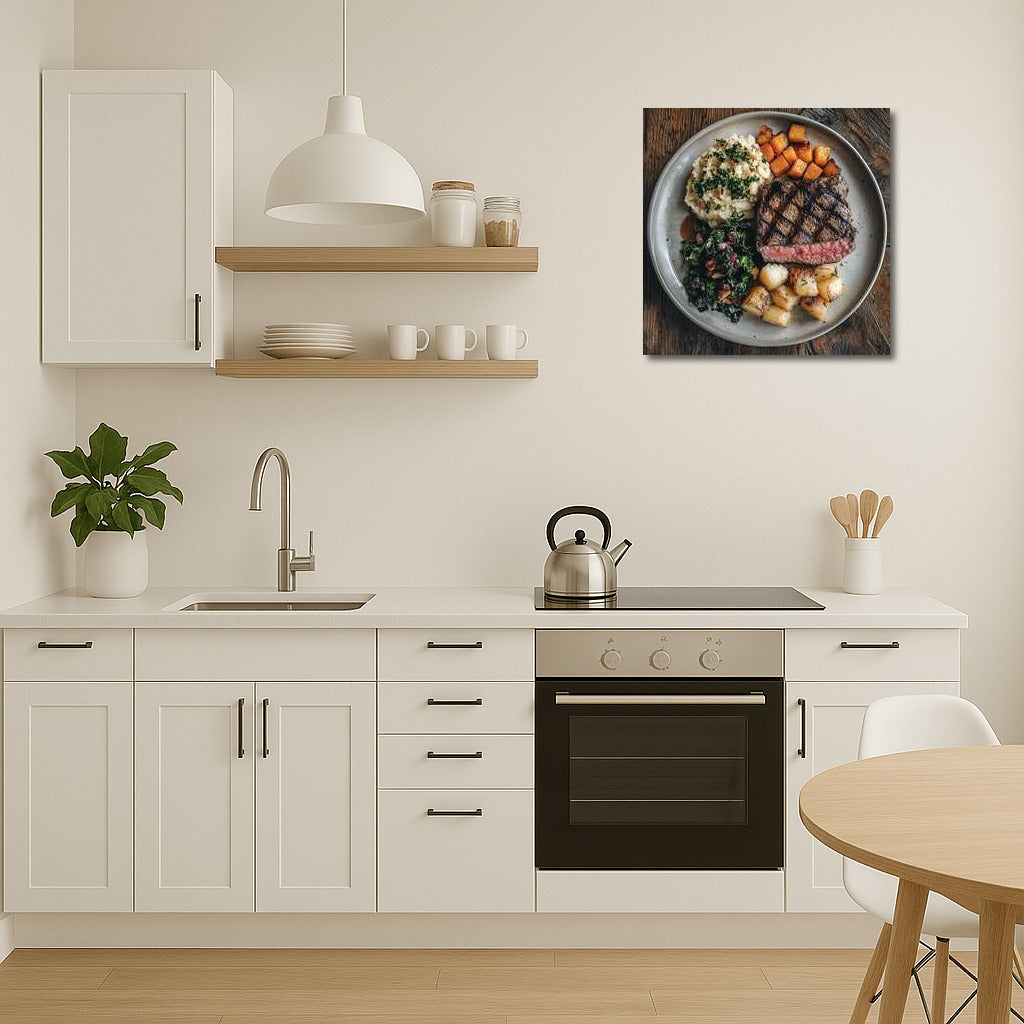 Gourmet Steak with Vegetables: Kitchen Wall Decor