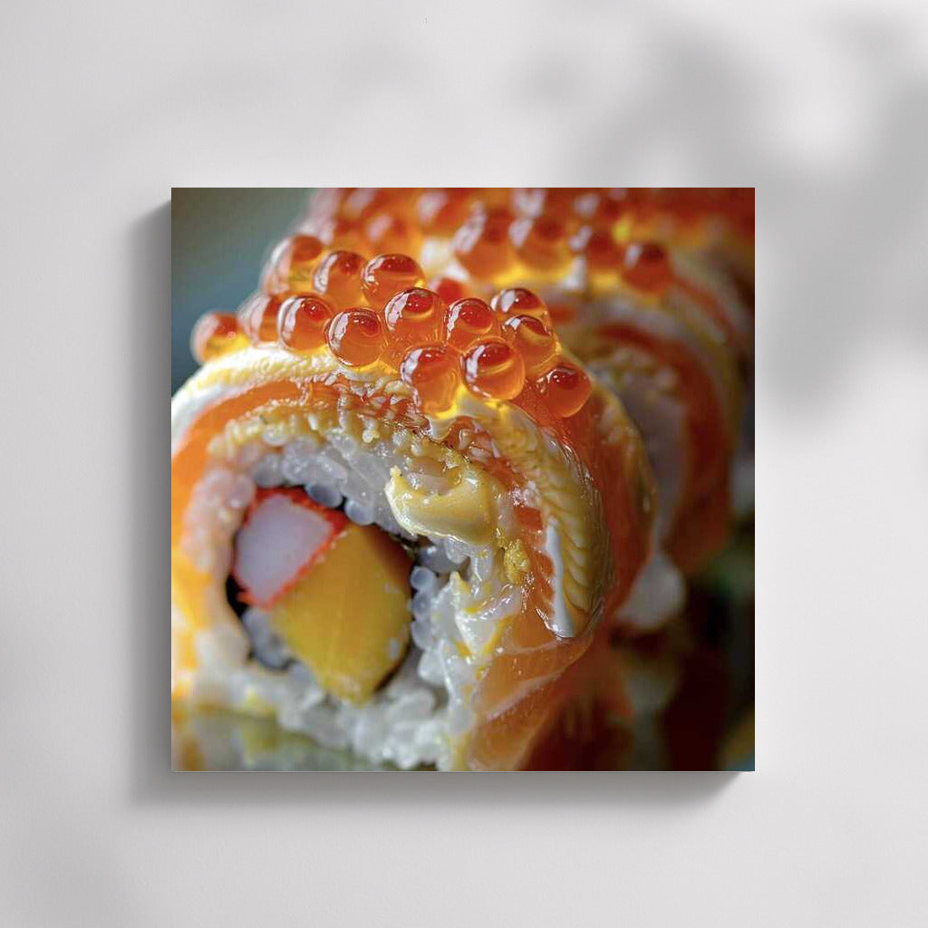 Gastronomic Masterpiece: Sushi Roll on the Wall