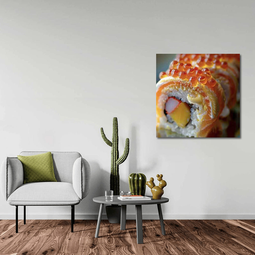 Gastronomic Masterpiece: Sushi Roll on the Wall