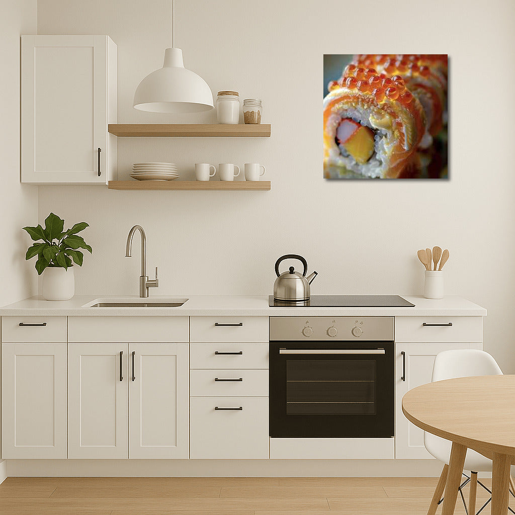 Gastronomic Masterpiece: Sushi Roll on the Wall