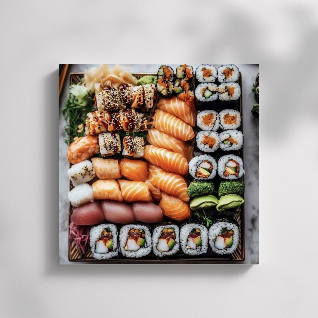 Exquisite Sushi Assortment: Taste of Japan on Your Wall