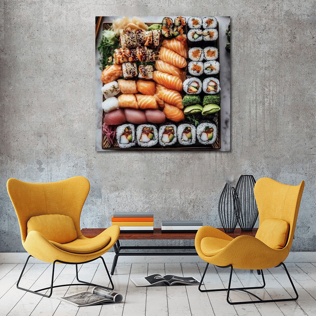 Exquisite Sushi Assortment: Taste of Japan on Your Wall