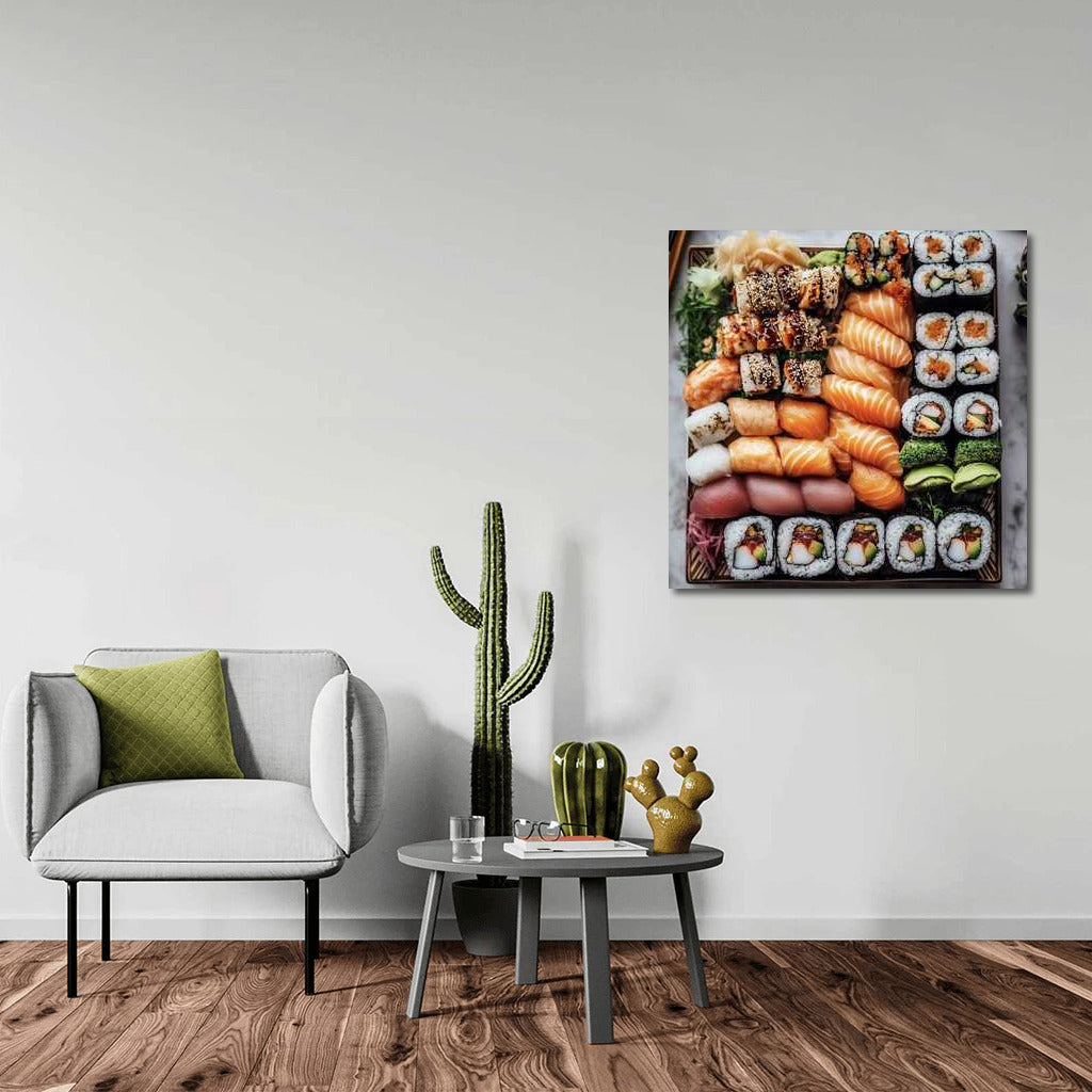 Exquisite Sushi Assortment: Taste of Japan on Your Wall