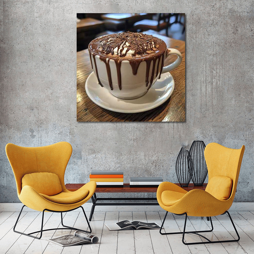 Hot Chocolate with Whipped Foam and Chocolate Sprinkles