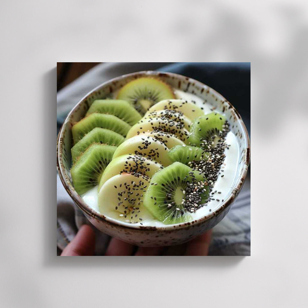 Tropical Yogurt with Kiwi and Banana: Refreshing Dessert on Your Wall