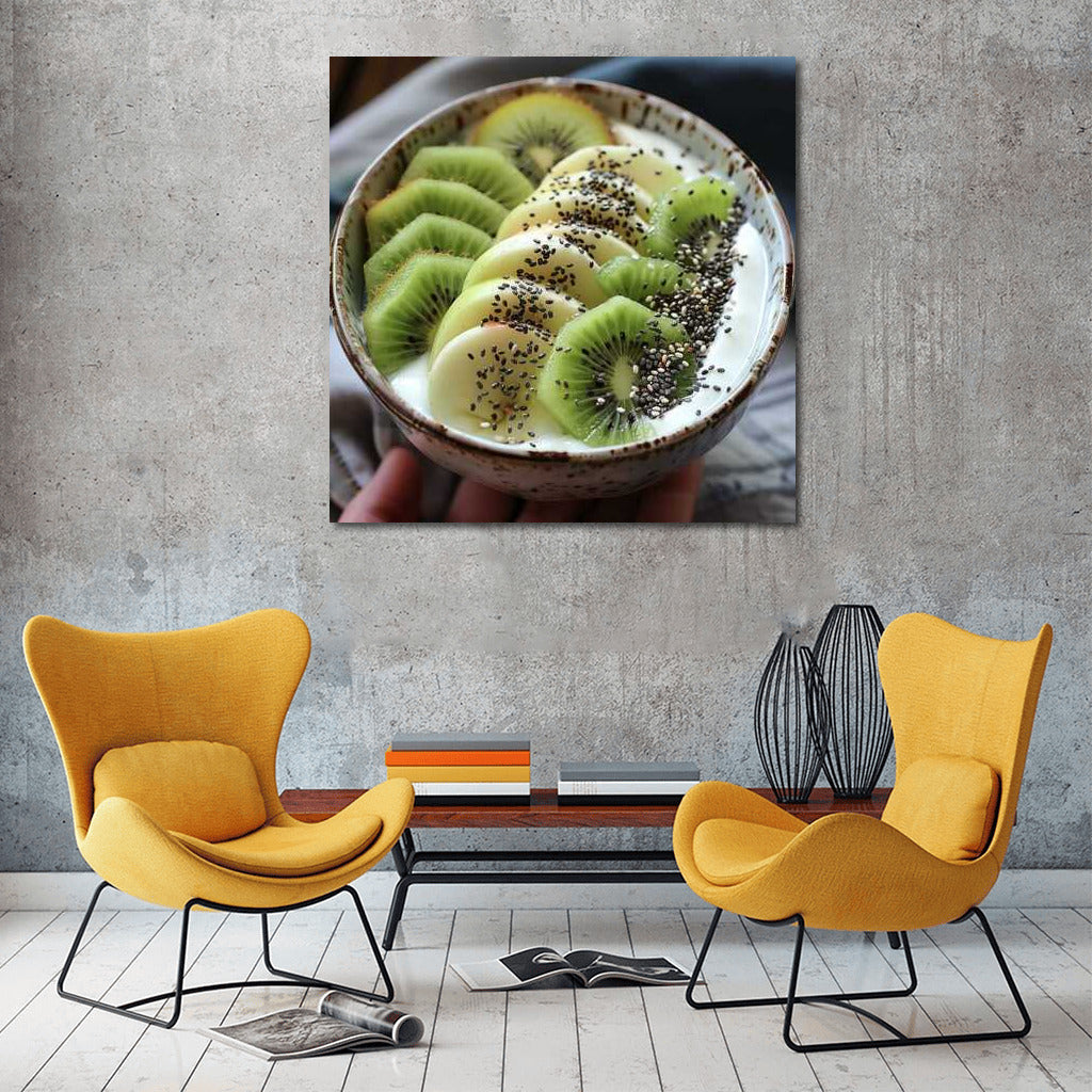 Tropical Yogurt with Kiwi and Banana: Refreshing Dessert on Your Wall