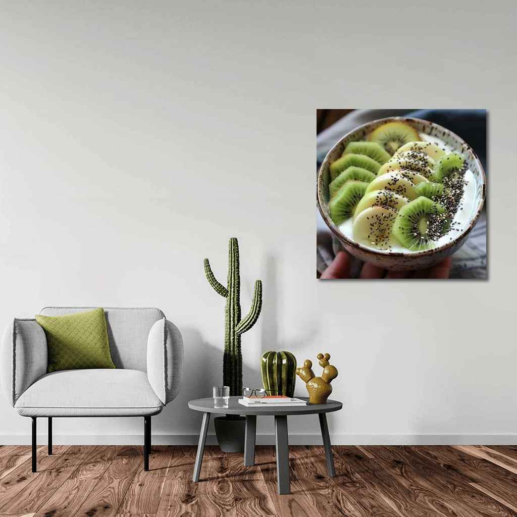 Tropical Yogurt with Kiwi and Banana: Refreshing Dessert on Your Wall