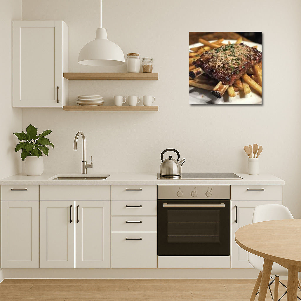 Juicy ribs with potatoes: appetite on the wall