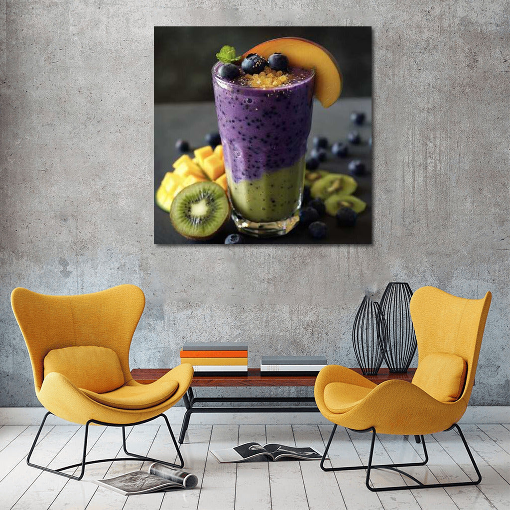 Fruit Fiesta Smoothie: Mango, Blueberry and Kiwi