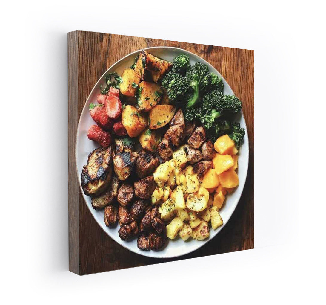 Gourmet Symphony: A Vibrant Explosion of Roasted Vegetables and Juicy Fruits