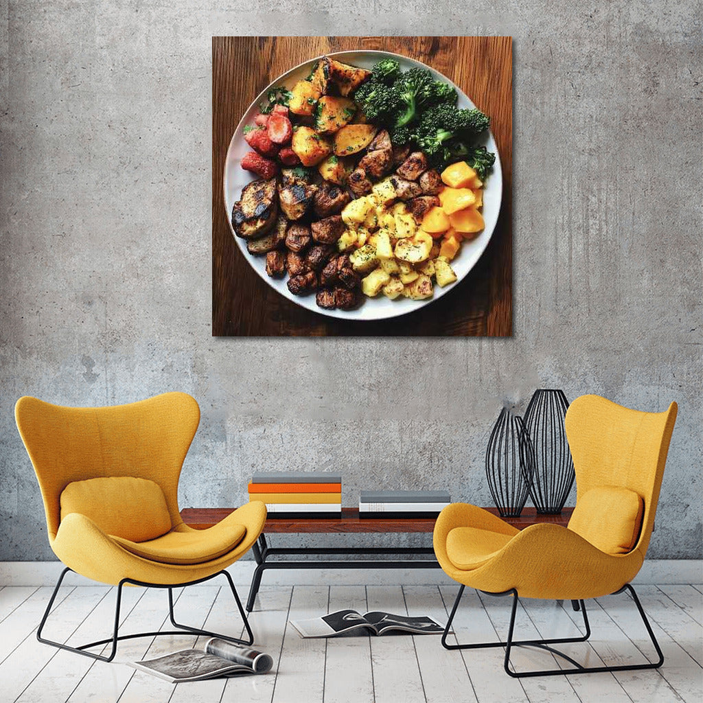 Gourmet Symphony: A Vibrant Explosion of Roasted Vegetables and Juicy Fruits