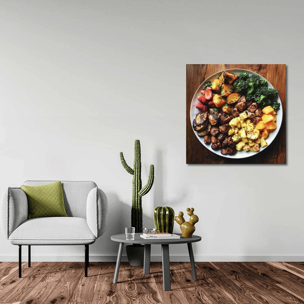 Gourmet Symphony: A Vibrant Explosion of Roasted Vegetables and Juicy Fruits