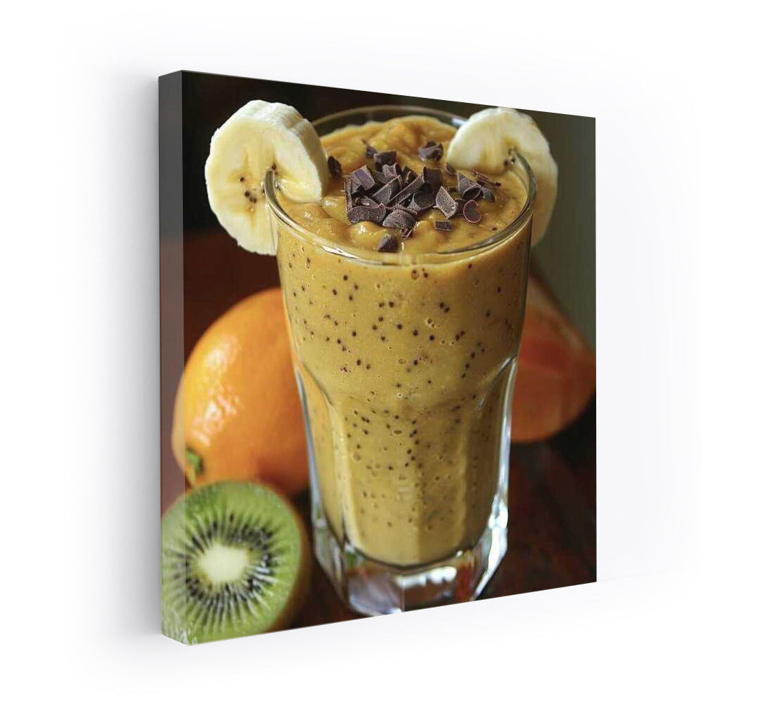 Tropical Smoothie with Kiwi, Banana and Chocolate