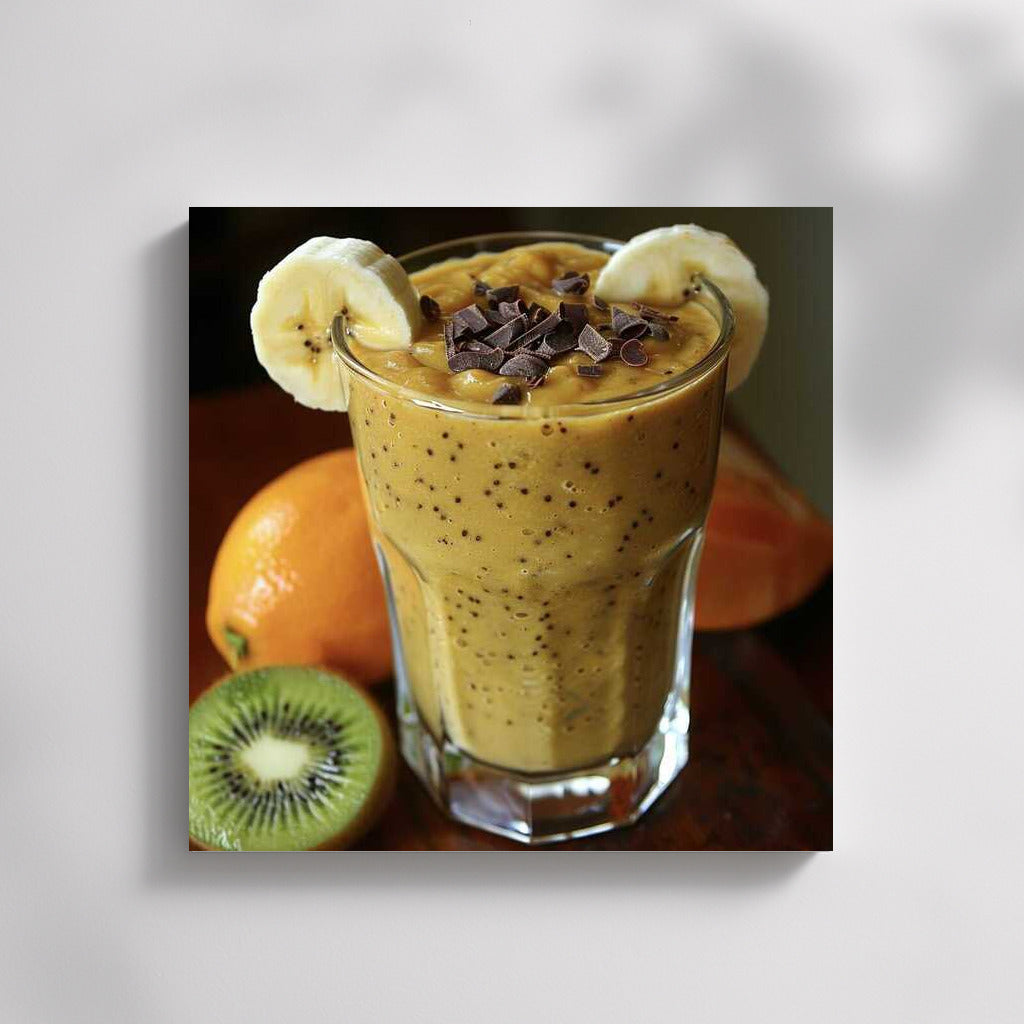 Tropical Smoothie with Kiwi, Banana and Chocolate