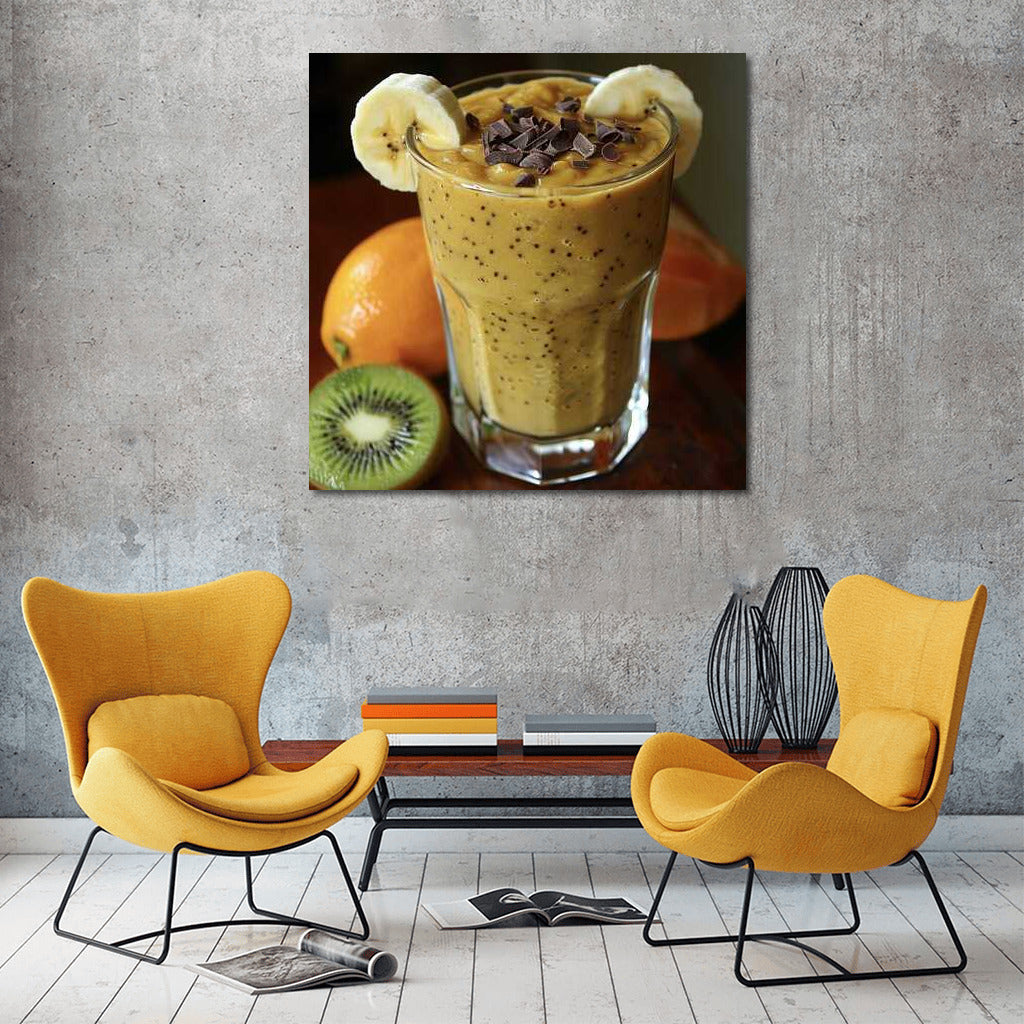Tropical Smoothie with Kiwi, Banana and Chocolate