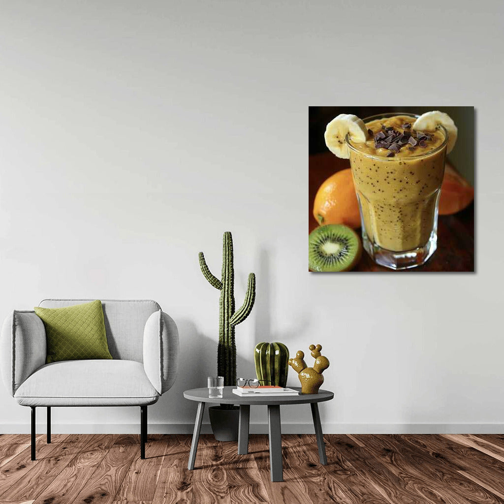 Tropical Smoothie with Kiwi, Banana and Chocolate