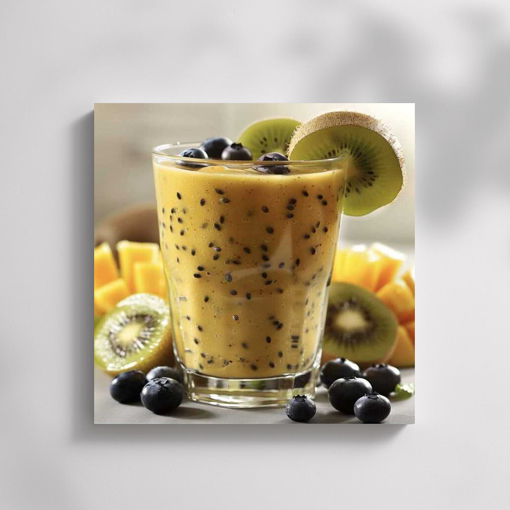 Tropical Mango Kiwi Smoothie: Delicious Kitchen Wall Inspiration
