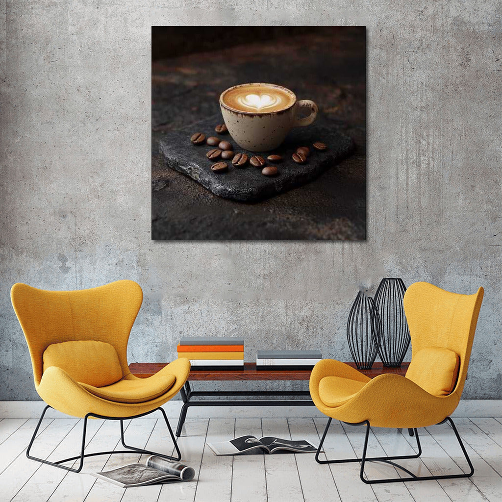Espresso Enchantment: Aromatic Cup and Playful Beans
