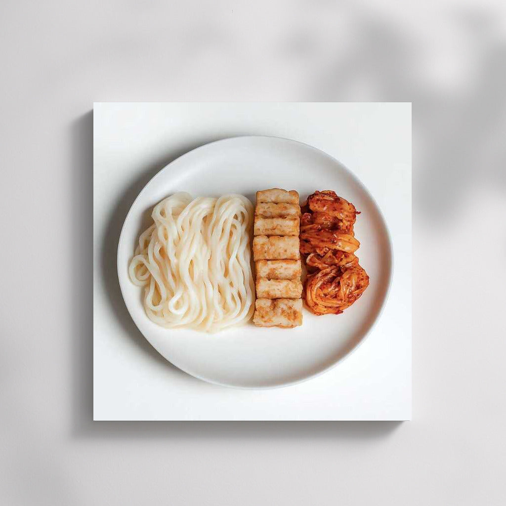Asian Harmony: Fried Tofu Kimchi Noodles
