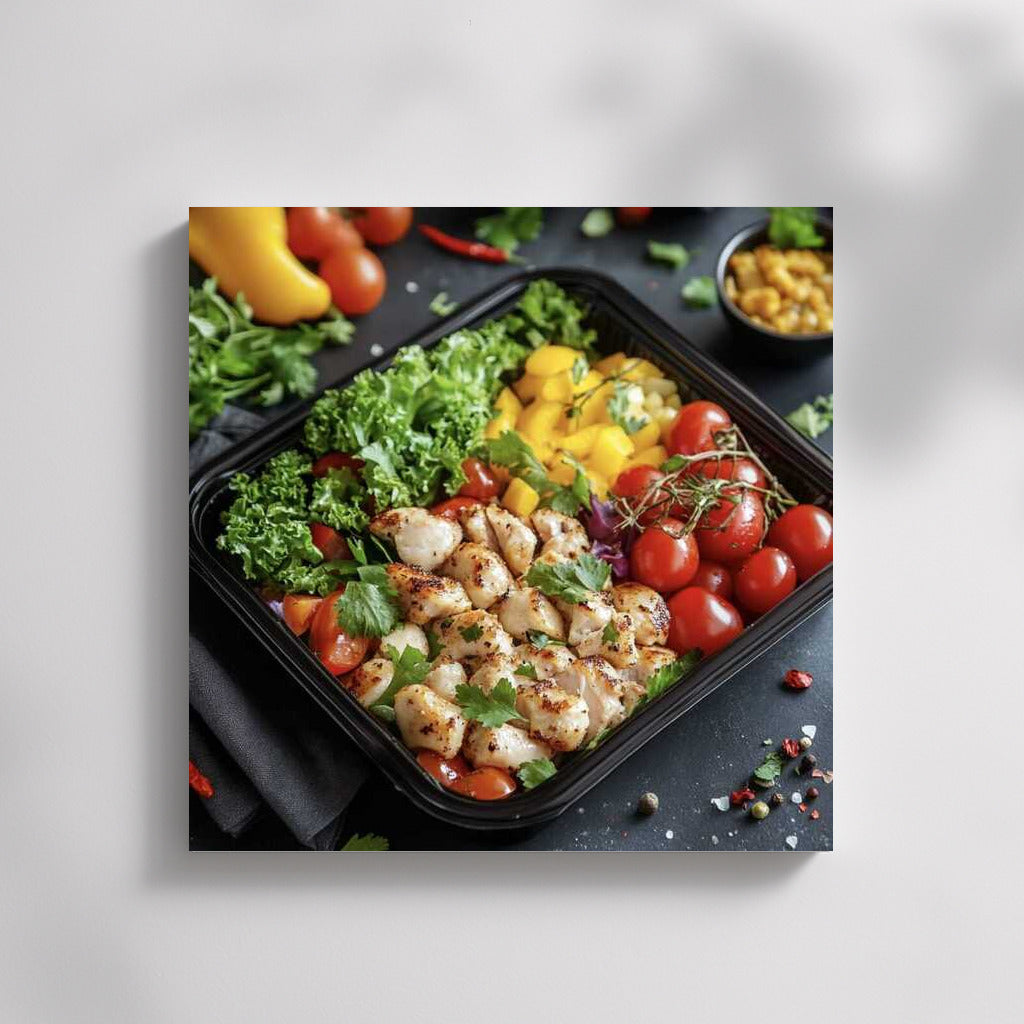 Salad Blues Freshness: Vibrant Chicken Mix