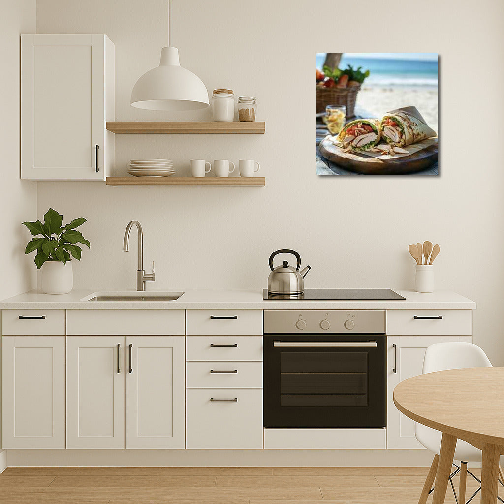 Beach Sunset Chicken Roll: Gastronomic Photography